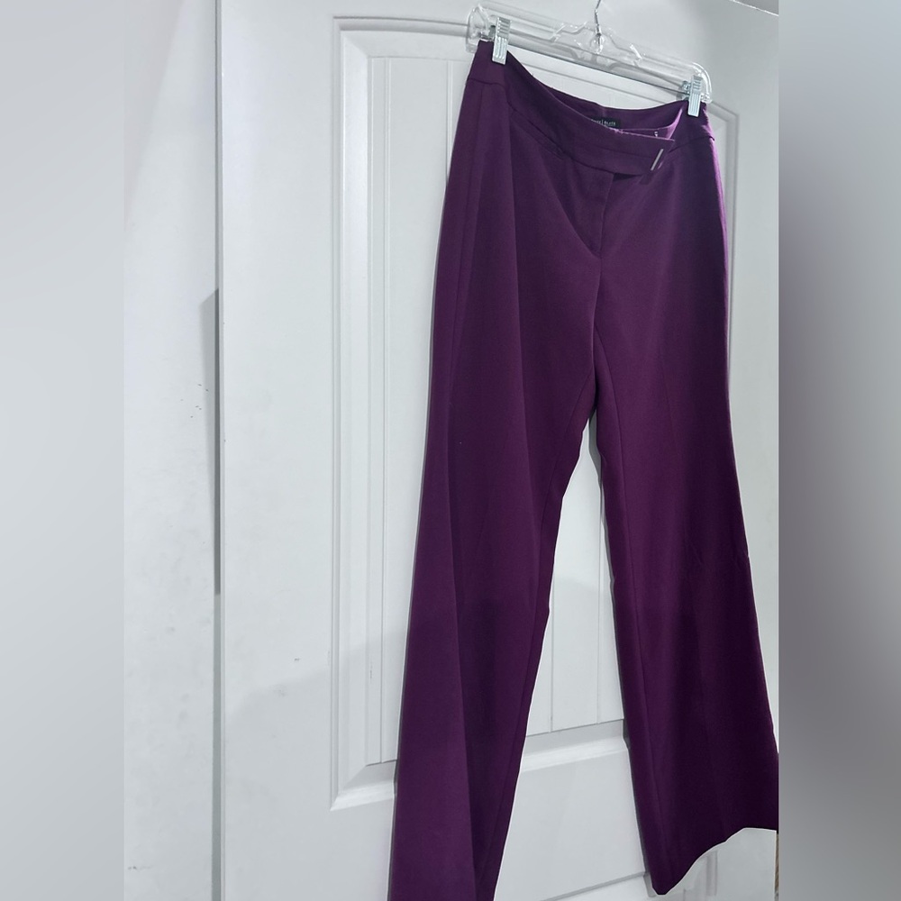 White House Black Market Plum Straight-Leg Dress Pants